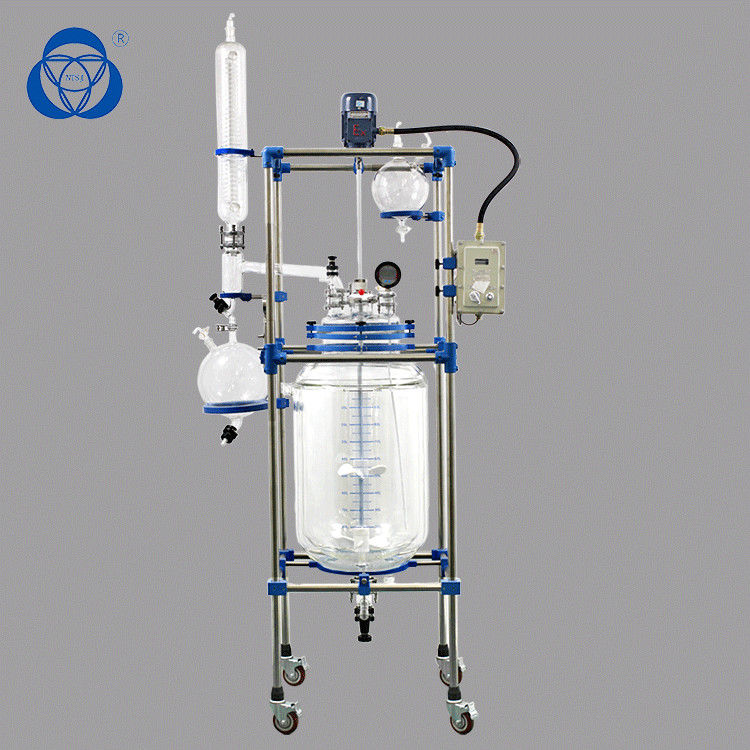 30L Pyrex Double Jacketed Glass Reactor Vessel With Vacuum Pump